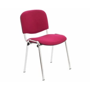 Image of TC Office Club Stacking Meeting Chair with Chrome Frame, Claret