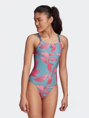 Image of adidas Sh3.ro Nature Swimsuit, Blue/Black, Size 36, Women