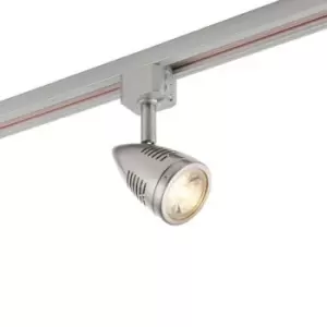 Image of Adjustable Ceiling Track Spotlight Satin Chrome Single GU10 Lamp Bulb Downlight