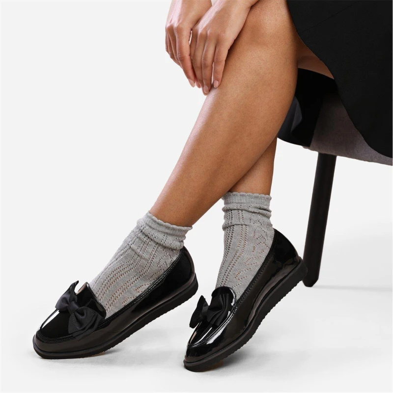 Image of Where's That From 'Alpha' Slip On Loafer Slider With Bow Detail Black