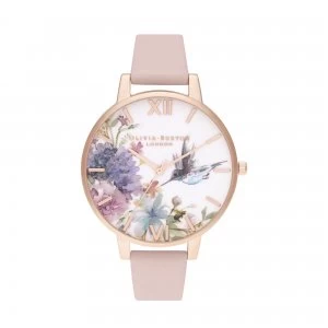 Image of Olivia Burton White And Pink 'Painterly Prints' Watch - OB16PP44 - rose