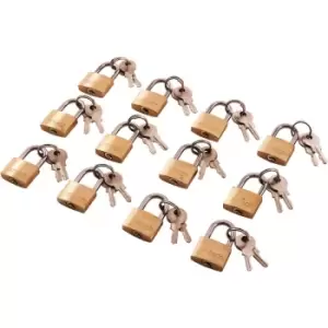 Image of Amtech T0790 12Pc 20Mm Brass Padlock, Pk12