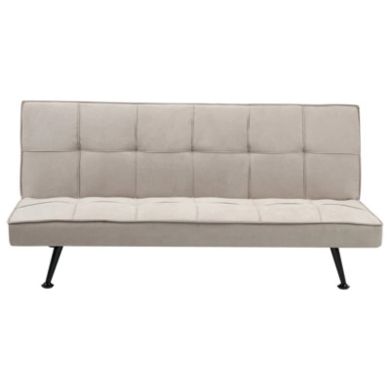 Image of Beliani Sofa Bed 3 Seater Hasle Fabric Beige