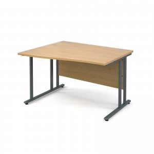 Image of Maestro 25 GL Left Hand Wave Desk 1200mm - Graphite cantilever Frame