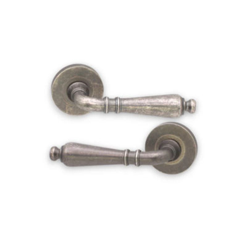 Image of Spira Brass Hazel Lever Door Handle Pewter