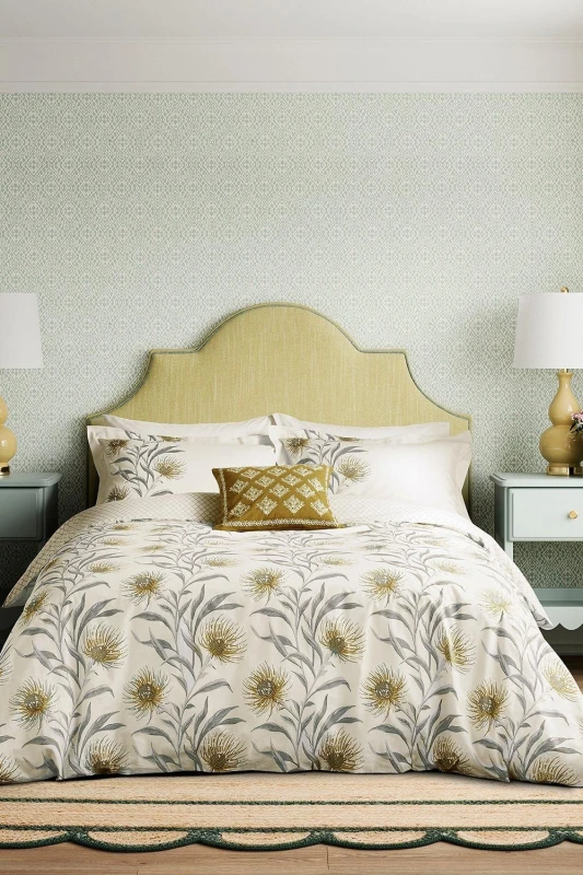 Image of Sanderson Sanderson 'Catherinae' Cotton Duvet Cover Set in Cream Size: Single Cream Single Unisex 5016709690942