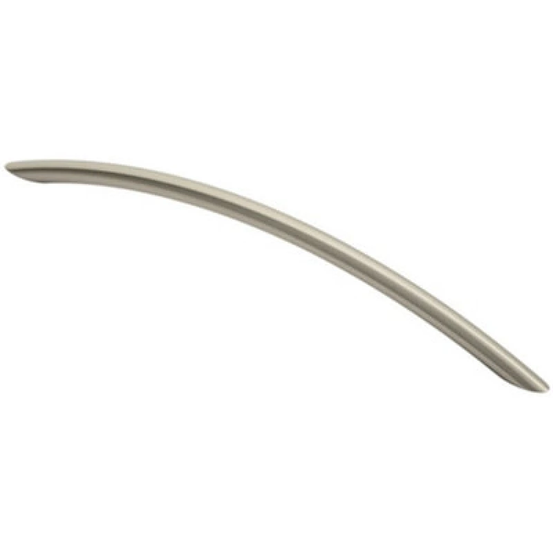 Image of Loops Curved Bow Cabinet Pull Handle 256 x 10mm 224mm Fixing Centres Satin Nickel Metallics unisex