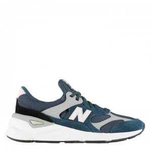 Image of New Balance X-90 Leather and Mesh Trainers - Navy/Grey