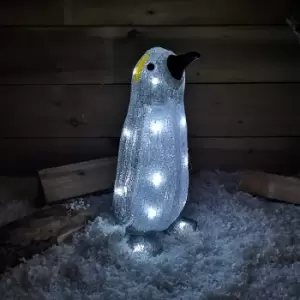 Image of 33cm (13") Indoor Outdoor Acrylic Standing LED Light Up Christmas Penguin in Cool White