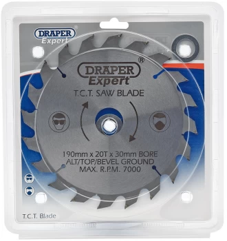 Image of Draper Expert TCT Saw Blade 190X30mmx20T 9474