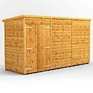 Image of Power Garden Shed 124PPWDD Golden Brown 12x4
