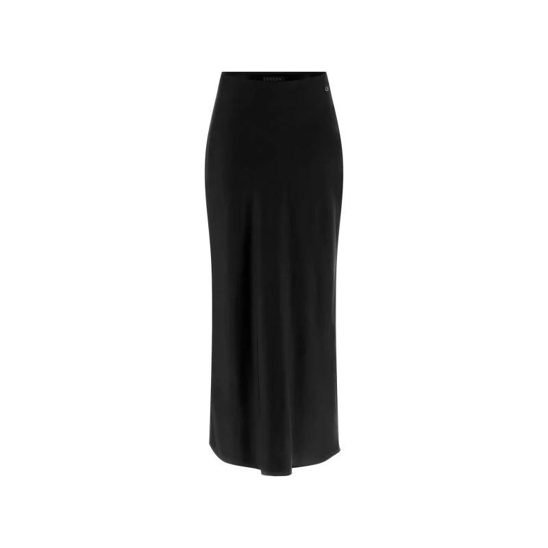 Image of Guess Womens satin long skirt Guess Sibilla Noir Female S