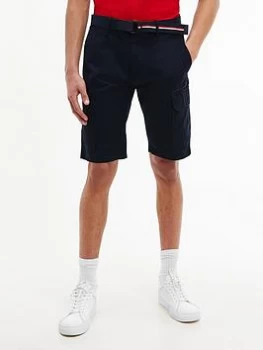 Image of Tommy Hilfiger John Cargo Shorts with Belt - Desert Sky, Desert Sky, Size 30, Men