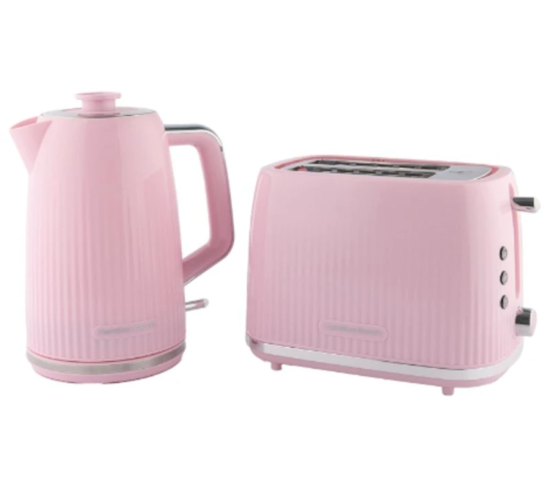 Image of HAMILTON BEACH Miami Breakfast Jug Kettle & 2-Slice Toaster Bundle - Flamingo Pink 5060916372108