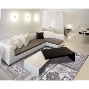 Image of Bo Bohemian Tribe 8915 Black Russian 140cm x 200cm Rectangle - Grey