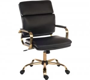 Image of TEKNIK Vintage Faux-Leather Tilting Executive Chair - Black & Brass, Black