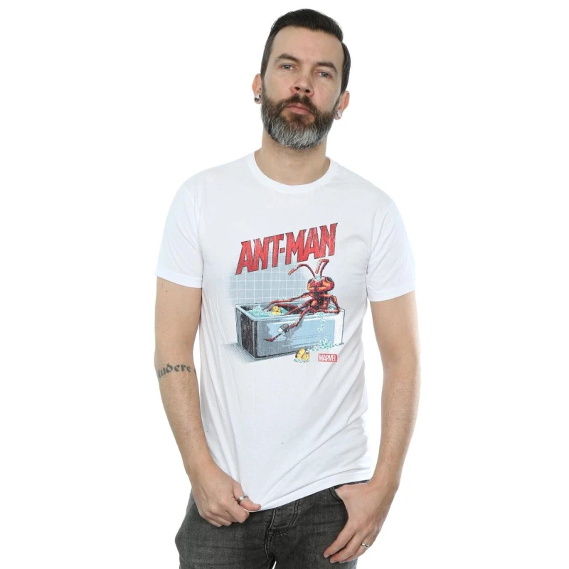 Image of Marvel Marvel Men Ant-Man And The Wasp Bathing Ant T-Shirt in White Size: Small White S Male 5059114557332
