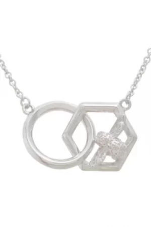Image of Ladies Olivia Burton Silver Plated Honeycomb Bee Necklace OBJ16AMN22