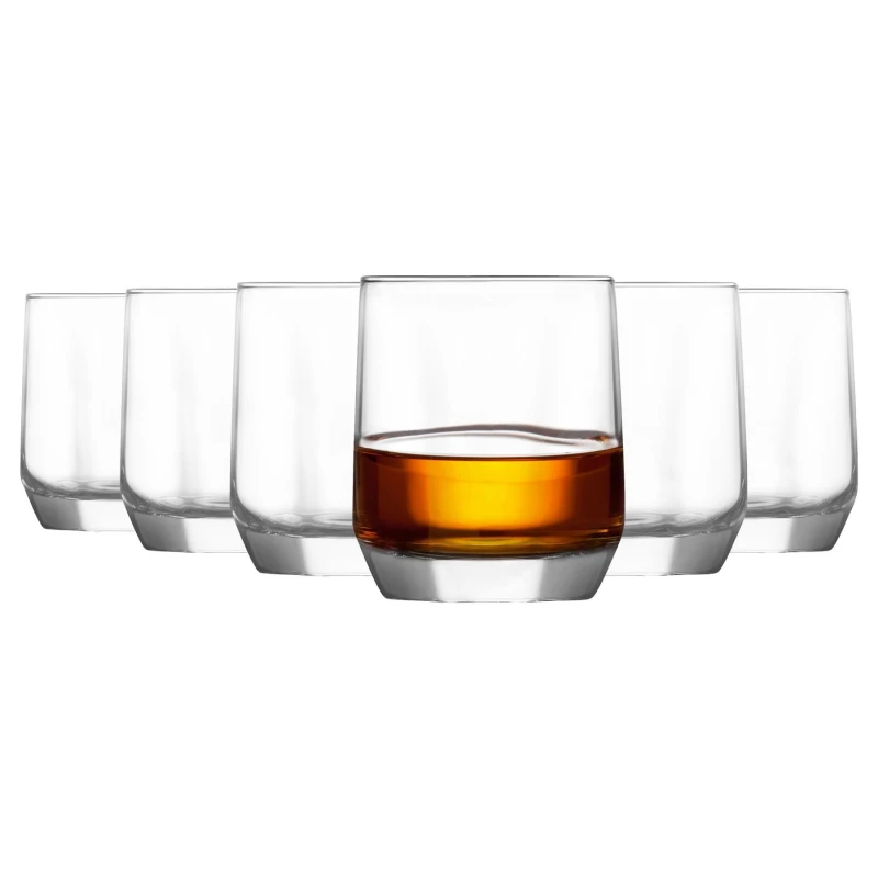 Image of LAV Diamond Whisky Glasses - 215ml - Clear - Pack of 6 Clear unisex