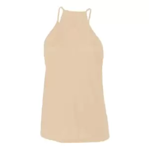 Image of Bella + Canvas Womens/Ladies Flowy High Neck Sleeveless Tank Top (S) (Peach)