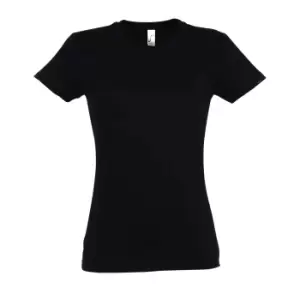 Image of SOLS Womens/Ladies Imperial Heavy Short Sleeve T-Shirt (S) (Deep Black)