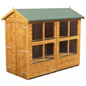 Image of Power Sheds 8 x 4ft Double Door Apex Shiplap Dip Treated Potting Shed