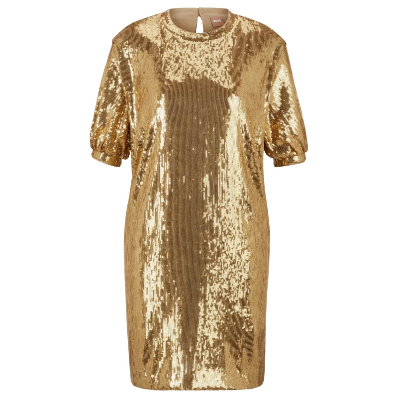Image of Boss Womens Esilca Smock Dress Gold female 8 (S)