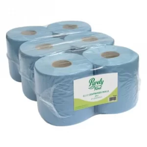 Image of Purely Kind Centrefeed Rolls 2ply 100m FSC Blue Pack 6 PK1211