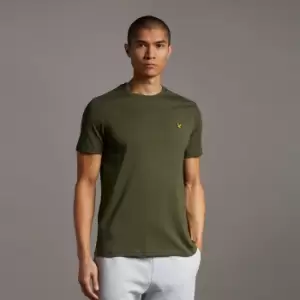 Image of Mens Plain T-Shirt - Olive - XS