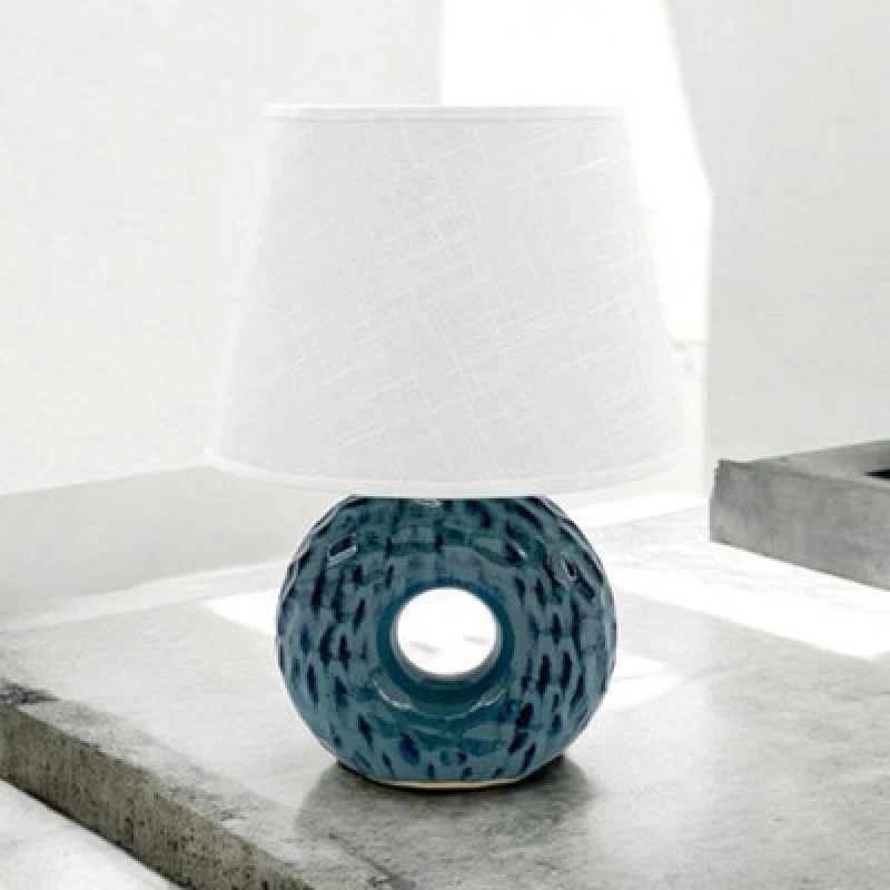 Image of MSL Premium 40CM Blue Ceramic Lamp & Shade - Stunning Design, Superior Quality