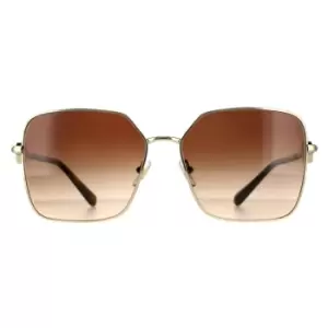 Image of Square Pale Gold Dark Brown Gradient VE2227 Sunglasses