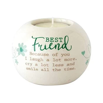Image of Said with sentiment Ceramic Tealight Candle Holder - Best Friend