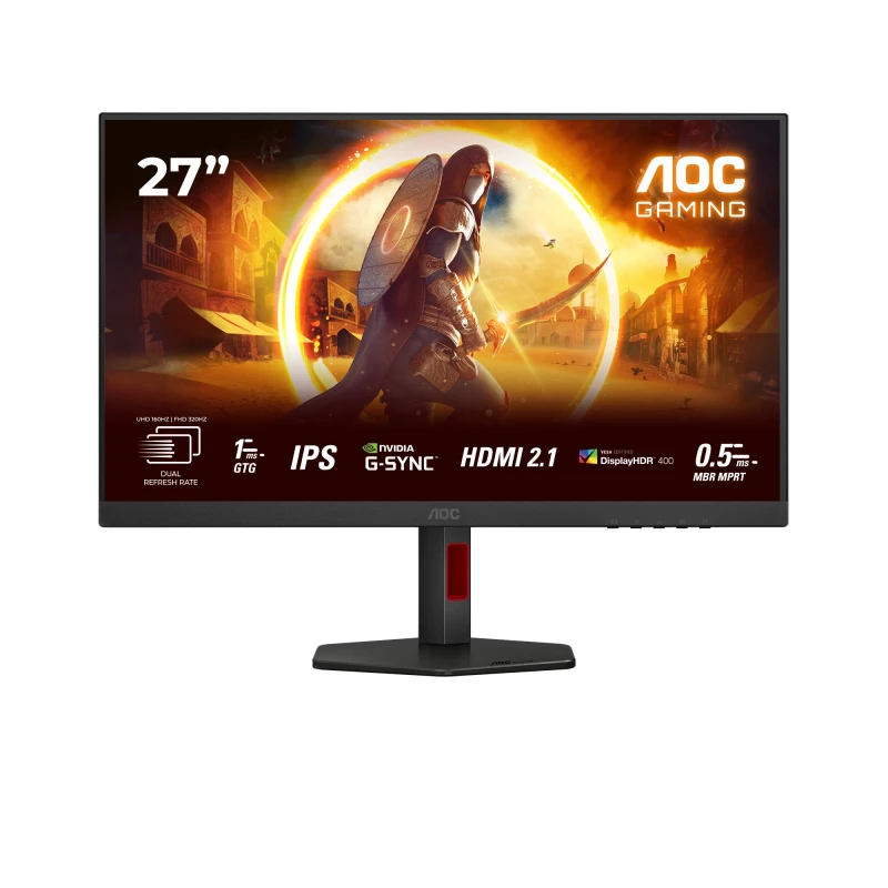 Image of AOC U27G4R 4K Ultra HD 27" Fast IPS Dual-Mode Gaming Monitor - Black 4038986682688