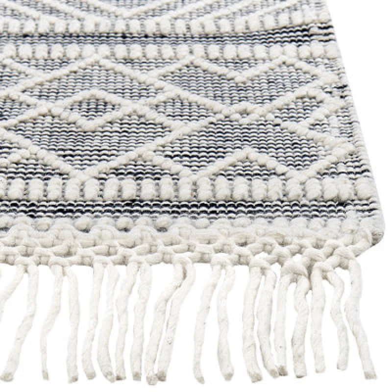 Image of Beliani Rug Toprakkale Grey 160 X 230 Cm Wool