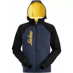 Image of Snickers Logo Full Zip Hoodie Navy Black Medium