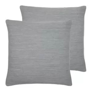 Image of Evans Lichfield Dalton Twin Pack Polyester Filled Cushions Steel