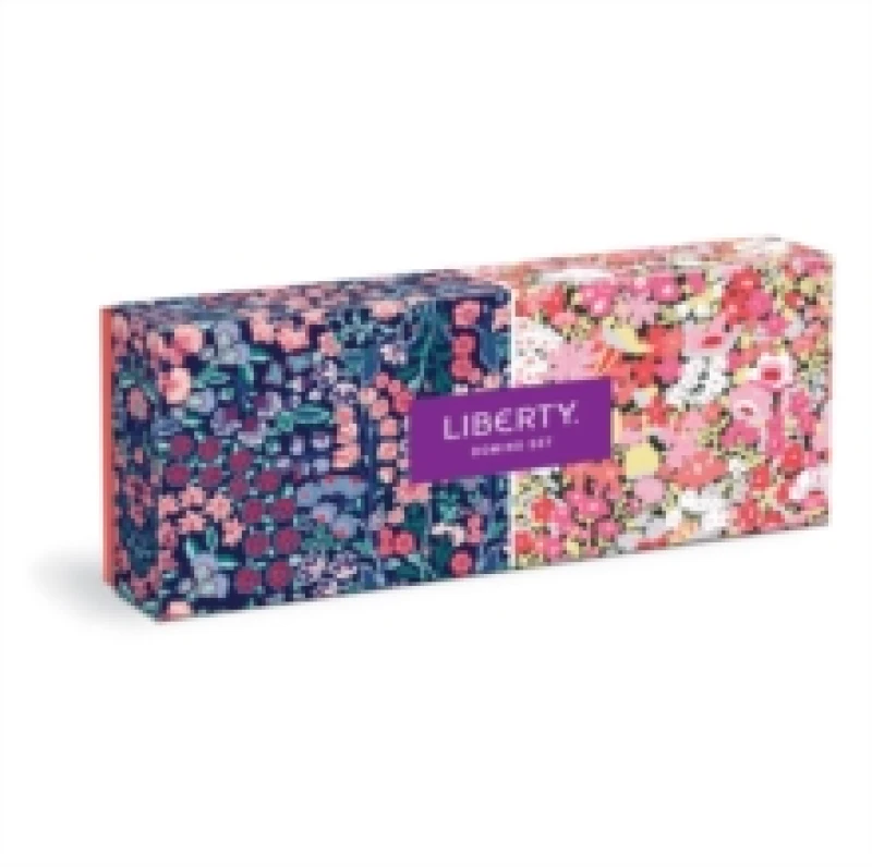 Image of Liberty Floral Wood Domino Set Game