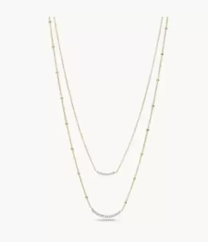 Image of Fossil Women Sutton Shine Bright Gold-Tone Stainless Steel Multi Strand Necklace