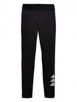 Image of adidas Junior Girls Must-Haves Badge of Sport Tights - Black, Size 7-8 Years, Women