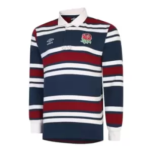 Image of Umbro England Rugby Long Sleeve Classic Shirt 2022/2023 Mens - Blue