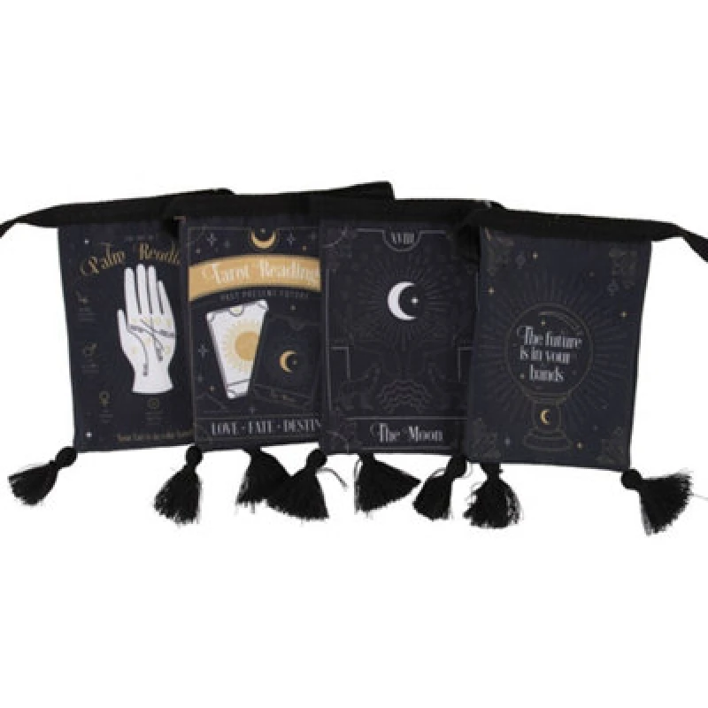 Image of Something Different Something Different Fabric Fortune Teller Bunting Set (Pack of 4) in Black One Size Unisex 5063107073471