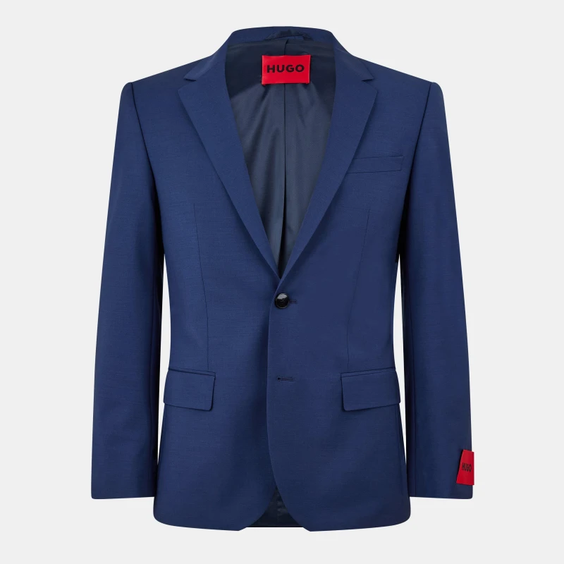 Image of Hugo Mens Henry Flex Single-Breasted Suit Jacket Open Blue 463 male 36 R (46)