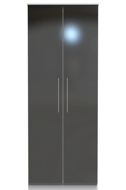 Image of Chester 2 Door Wardrobe In Black & White (Ready Assembled)