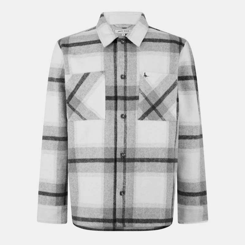 Image of Jack Wills Check Overshirt - Grey Grey XS