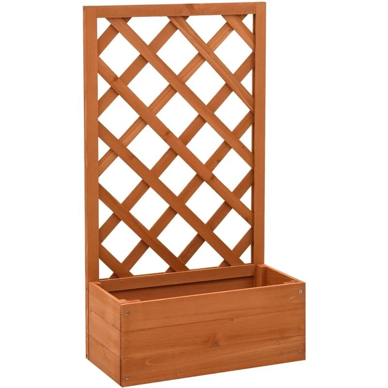 Image of VIDAXL Garden Trellis Planter Orange 50x25x90cm Solid Firwood Vidaxl 8720286182741
