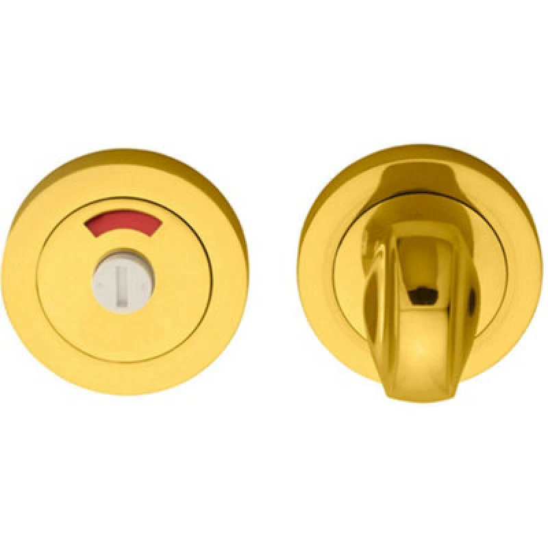 Image of Loops Thumbturn Lock And Release Handle With Indicator 50mm Dia Polished Brass Metallics unisex