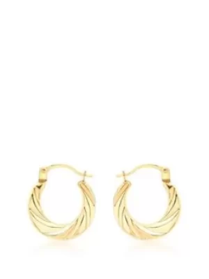 Image of Love Gold 9Ct Yellow Gold 15.5Mm X 15Mm Twist Creole Earrings