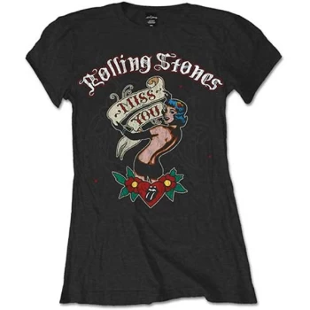 Image of The Rolling Stones - Miss You Womens XX-Large T-Shirt - Black