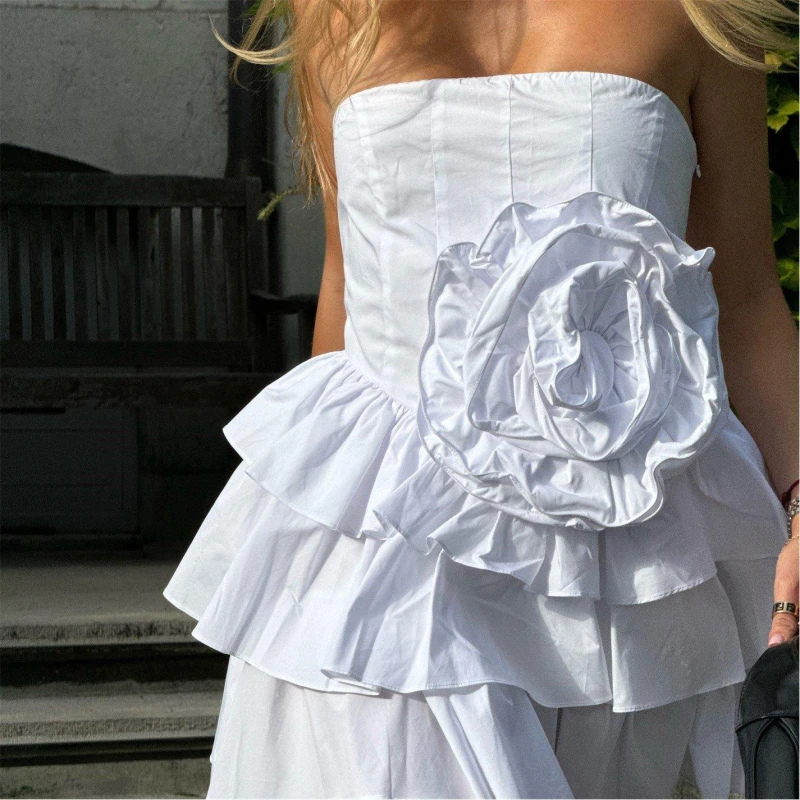 Image of Collective The Label White Frill Layered Mini-Dress White female 8 (XS)