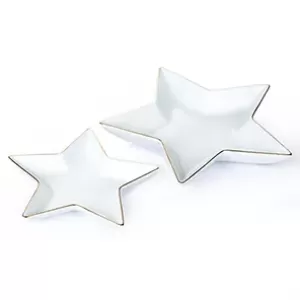 Image of 2 Piece Porcelain Rim Star Serving Dishes